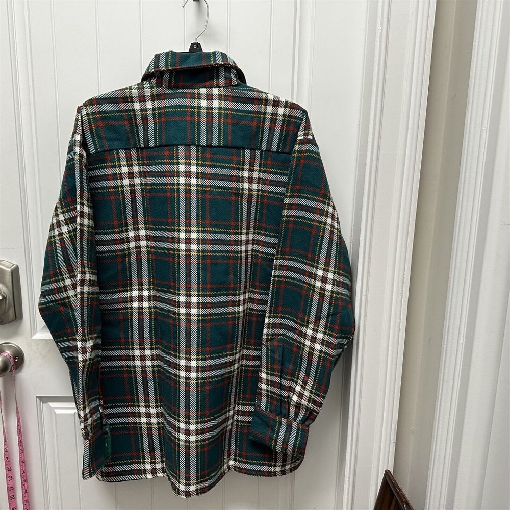 Vintage Shirtjac Shirt Jacket Kaufmann's Pittsburgh Green White Yellow XL - Picture 6 of 7
